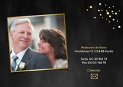 Uitnodigingskaart jubileum 50 jaar gouden spetters en foto's 2