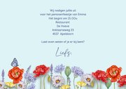 Uitnodigingskaart pensioen veldbloemen 3