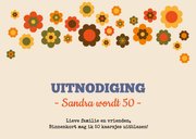 Uitnodigingskaart seventies flowerpower 1976 2