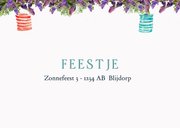 Uitnodigingskaart wat een gezellig tuinfeest 2