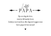 Vaderdag fotokaart liefste papa hartjes zwart wit stoer 3