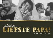 Vaderdagkaart fotocollage 'liefste papa' goud 2