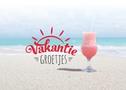 Vakantiekaart strand zomers drankje 3