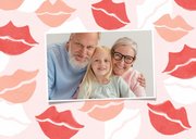 Valentijnskaart kusjes rood roze foto liefde 2