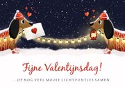 Valentijnskaart met teckel - Jij bent mijn lichtpuntje 2