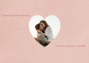 Valentijnskaart XOXO hartjes foto's en roze verf 2