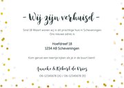 Verhuisbericht fotocollage kaart met 3 foto's en confetti 3