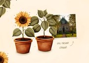 Verhuiskaart adreswijziging met zonnebloemen 2