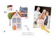 Verhuiskaart nieuwe woning huisjes buurt sleutel 2