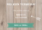 Verhuiskaart "wij zijn verhuisd" foto & houtlook 3