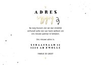 Verhuiskaartje met foto adreswijziging lijntekening huisje 3