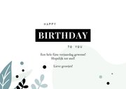 Verjaardag Happy Birthday to you stoer met blaadjes 3