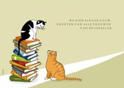 Verjaardag - lezende vrouw met katten 3