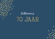 Verjaardagskaart 70 jaar stijlvol goud toen en nu 2