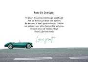 Verjaardagskaart blauwe old timer vintage 70 jaar man 3