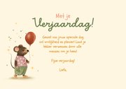 Verjaardagskaart egel beer en muis met verjaardagstaart 3