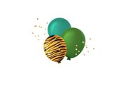 Verjaardagskaart feestelijk ballonnen gefeliciteerd jungle 2
