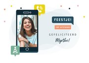 Verjaardagskaart feestje op afstand telefoon en eigen foto 2