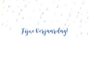 Verjaardagskaart HY blauw met orkest 3