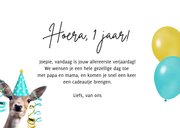 Verjaardagskaart kind 1 jaar met hert en slingers 3