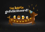 Verjaardagskaart Lang zal je leven met teckel met bier 2