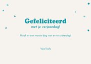 Verjaardagskaart met feesthoedjes die de polonaise dansen 3