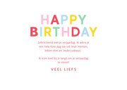 Verjaardagskaart met gekleurde letters happy birthday 3