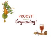 Verjaardagskaart met katten in herfstsfeer 2