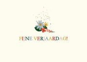 Verjaardagskaart met letters en bloemen kleurrijk 3