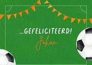 Verjaardagskaart met rode kaart en vlaggetjes 2
