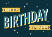 Verjaardagskaart retro typografie 'happy birthday to you!' 2