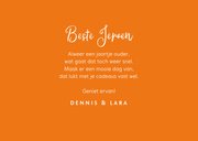 Verjaardagskaart stoer zwart oranje spetters birthday friend 3