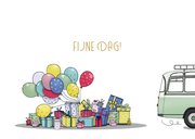 Verjaardagskaart stoere bus retro 3