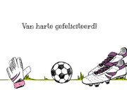 Verjaardagskaart voetbal en naam 3