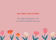 Verjaardagskaart vrouw bloemen illustratie modern stijlvol 3