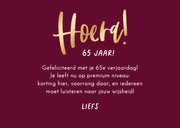 Verjaardagskaart vrouw humor 65+ senior oud confetti 3