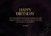 Verjaardagskaartje happy birthday stijlvol donkerpaars goud 3