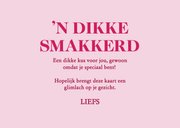 Verjaardagskaartje roze dikke smakkerd met zoen 3