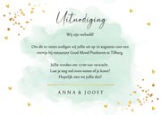 Verlovingskaart waterverf mintgroen met goudlook 3