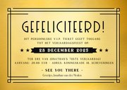 VIP ticket uitnodiging verjaardag feest met goudfolie print 3