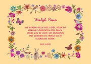 Vrolijk pasen geel stip rand foto lente 3