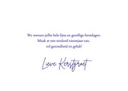 Vrolijke foto kerstkaart 2026 rood met blauw 3