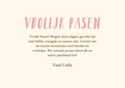 Vrolijke gele fotokaart pasen met paastak met paaseitjes 3