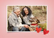 Vrolijke jubileumkaart hartjes met gezichtjes 25 jaar 2