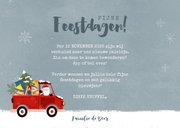 Vrolijke kerst-verhuiskaart kerstman in pickup en foto 3