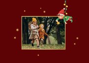 Vrolijke kerstkaart elfjes rendier foto sterren feestdagen 2