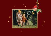 Vrolijke kerstkaart elfjes rendier foto sterren feestdagen 2