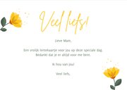 Vrolijke moederdagkaart met gele bloemen en tekst 3