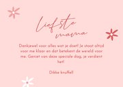 Vrolijke moederdagkaart twee foto's en bloemetjes roze 3