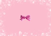 Vrolijke roze kerstkaart kerstballen strikken en foto's Achterkant